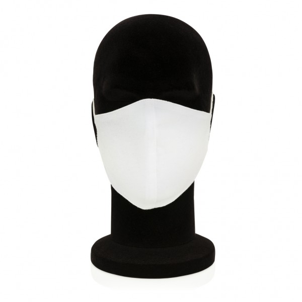 Wiederverwendbare 2-lagige Baumwoll-Gesichtsmaske, weiß