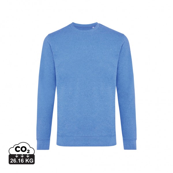 IQONIQ Denali ungefärbt. Rundhals-Sweater aus recycelter BW, heather blue XXXL