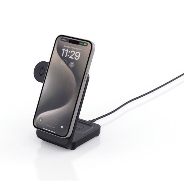 Urban Vitamin Arcadia 15W 3in1 Magnet-Charger aus RCS rABS, schwarz