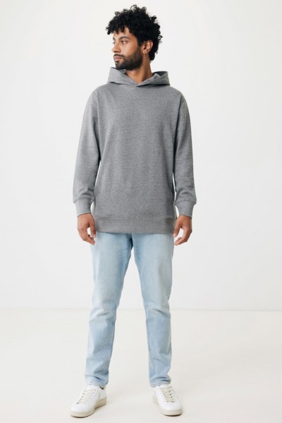 IQONIQ Yengo Hoodie mit Seitentaschen aus rec. Baumwolle, light heather anthracite XXXL