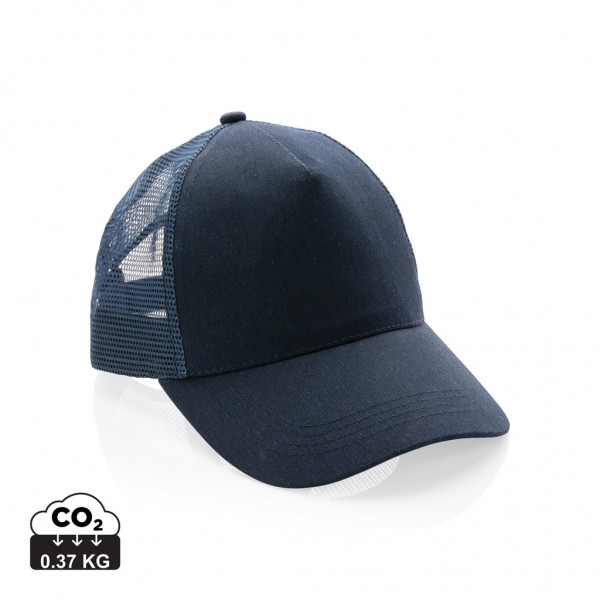 Impact AWARE™ 190gr Brushed rCotton 5 Panel Trucker-Cap, navy blau