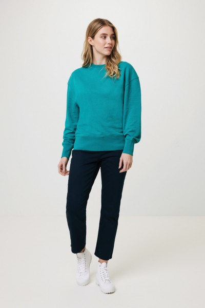 IQONIQ Kruger Relax-Rundhals-Sweater aus recycelt. Baumwolle, verdigris XXS