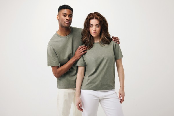 IQONIQ Teide T-Shirt aus recycelter Baumwolle, heather green S