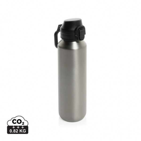 Via RCS Re-Steel Sportflasche mit Verschluss, 600ml, silber