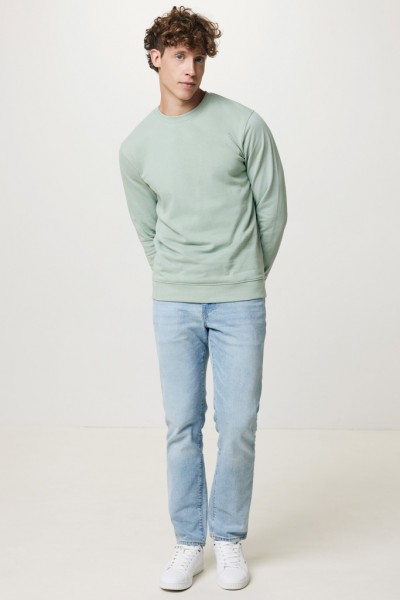 IQONIQ Zion Rundhals-Sweater aus recycelter Baumwolle, Iceberg green XXXL