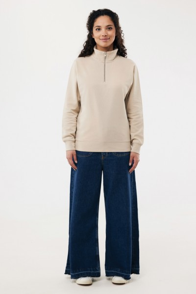 IQONIQ Elgon Quarter-Zip-Sweater aus rec. Baumwolle, desert XXS