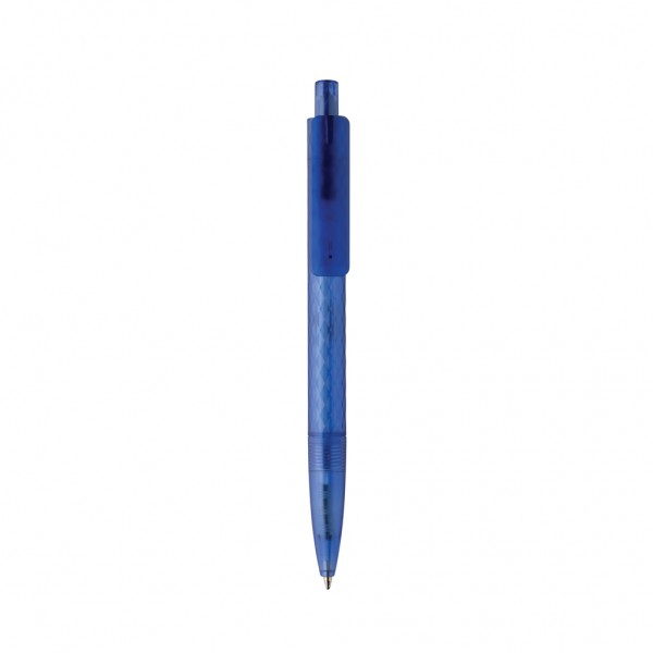 X3 Frosted-Pen aus GRS recyceltem PC, blau