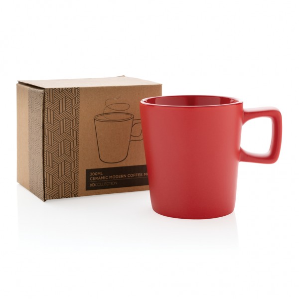 Moderne Keramik Kaffeetasse, 300ml, rot
