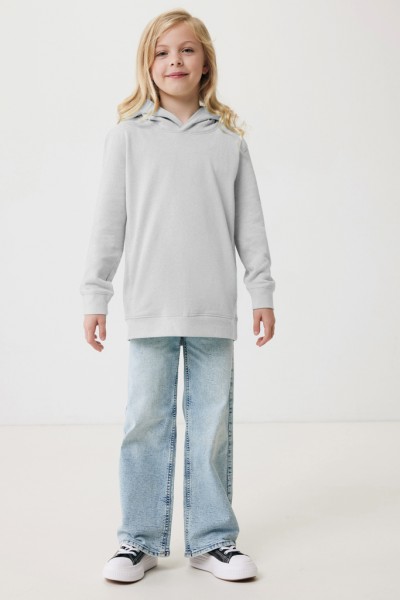 IQONIQ Yengo KidsHoodie mit Seitentaschen aus rec. Baumwolle, light heather grey 34