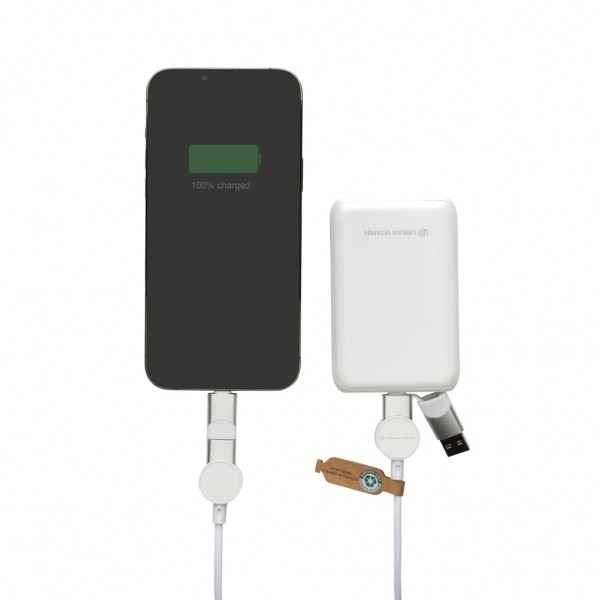Oakland RCS rKunststoff 1,2m 6-in-1 Fast-Charging 45W Kabel, weiß