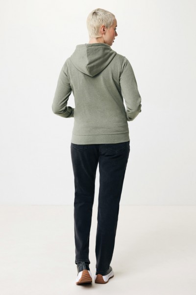 IQONIQ Abisko Zip-Kapuzenpullover aus recycelter Baumwolle, heather green XS