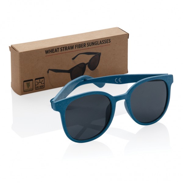 Weizenstroh Sonnenbrille, blau
