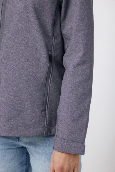 IQONIQ Makalu Herren Softshelljacke aus recyceltem Polyester, vulcano heather grey S