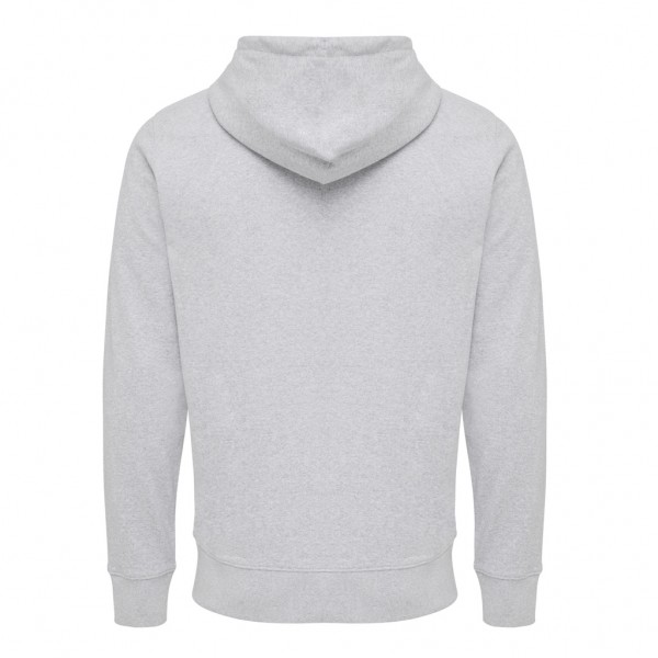 IQONIQ Abisko Zip-Kapuzenpullover aus recycelter Baumwolle, heather grey 5XL