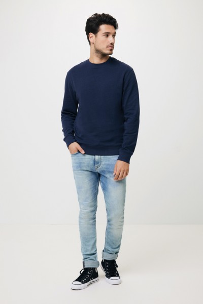 IQONIQ Zion Rundhals-Sweater aus recycelter Baumwolle, navy blau 4XL