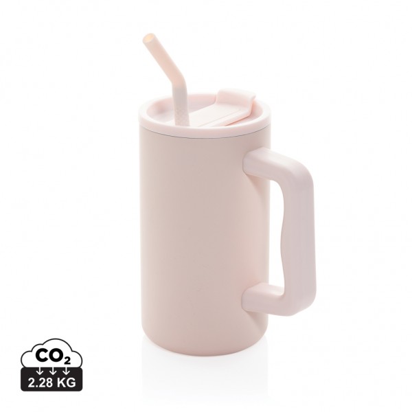 Cube Becher aus RCS recyceltem Stahl 800ml, rosa