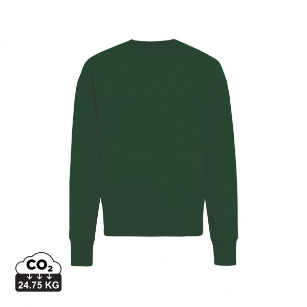 IQONIQ Kruger Relax-Rundhals-Sweater aus recycelt. Baumwolle, forest green XXL