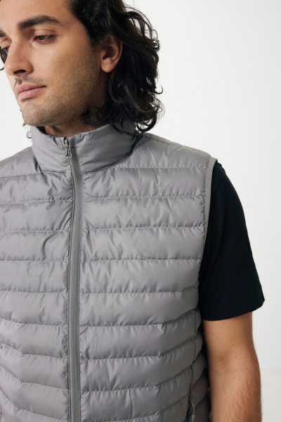 IQONIQ Meru Herren Bodywarmer aus recyceltem Polyester, Silbergrau XXL