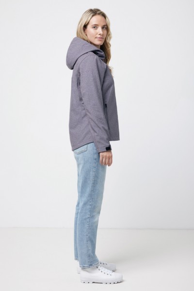 IQONIQ Makalu Damen Softshelljacke aus recyceltem Polyester, vulcano heather grey M