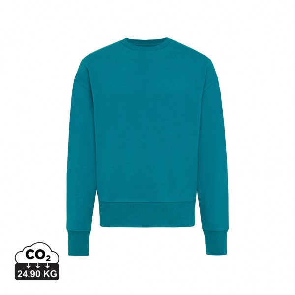 IQONIQ Kruger Relax-Rundhals-Sweater aus recycelt. Baumwolle, verdigris XXXL