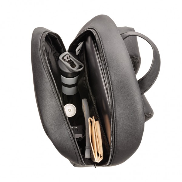 Swiss Peak Deluxe PU Laptop-Rucksack, PVC-frei, schwarz