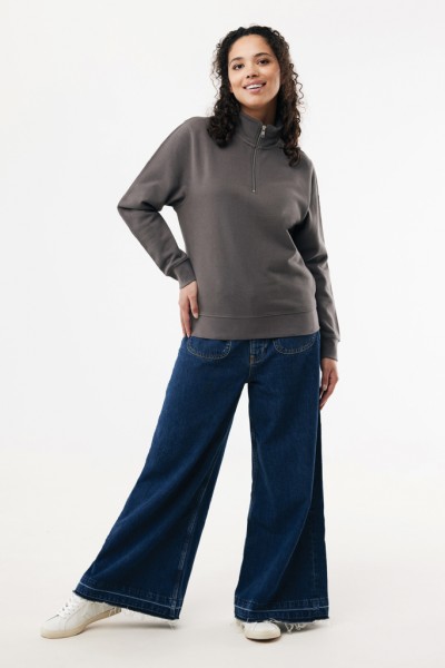 IQONIQ Elgon Quarter-Zip-Sweater aus rec. Baumwolle, anthrazit XXL