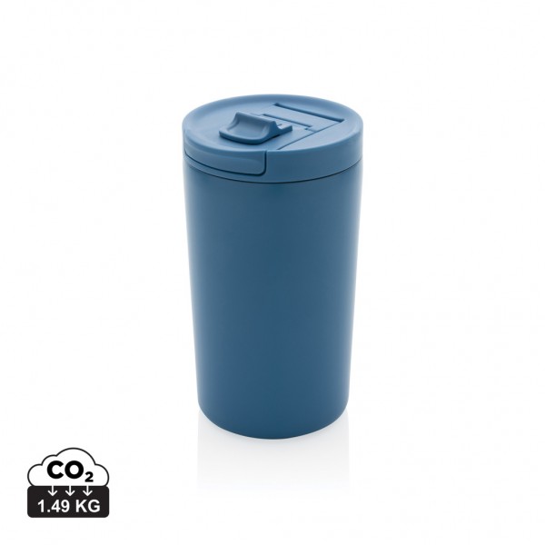 Doppelwandiger Vakuum-Becher aus RCS recyceltem SS, blau