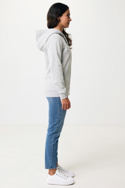 IQONIQ Abisko Zip-Kapuzenpullover aus recycelter Baumwolle, heather grey XL