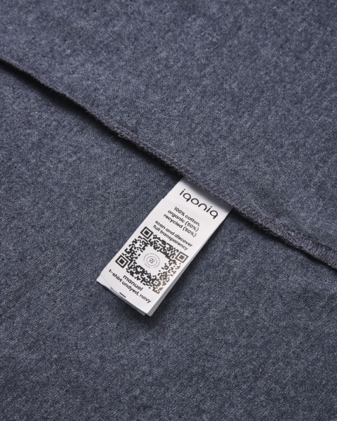 IQONIQ Manuel ungefärbtes T-Shirt aus recycelter Baumwolle, heather navy XS