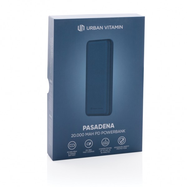Urban Vitamin Pasadena 20.000mAh 18W PD Powerbank, blau