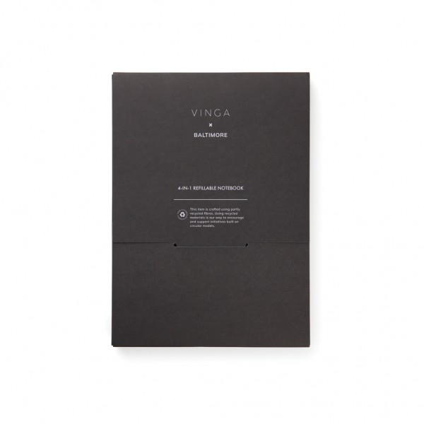VINGA Baltimore RCS 4-in-1 nachfüllbares Notizbuch, greige