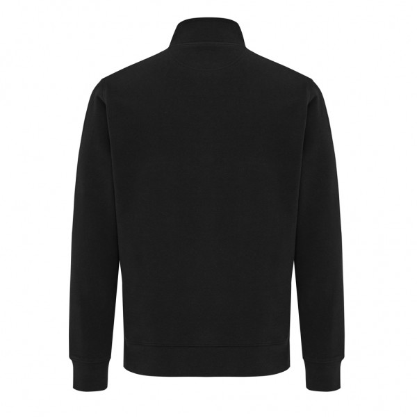 IQONIQ Elgon Quarter-Zip-Sweater aus rec. Baumwolle, schwarz M