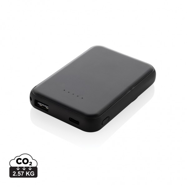 Stellar 5.000mAh 5W magnetische Powerbank aus RCS rec. ABS, schwarz