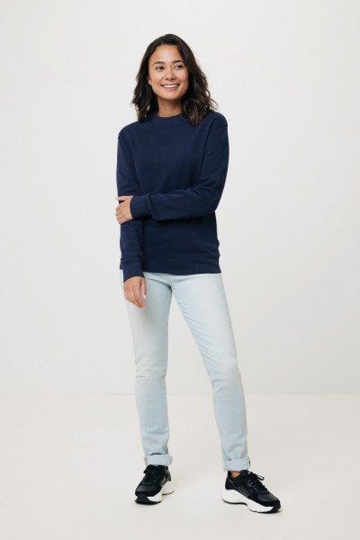 IQONIQ Zion Rundhals-Sweater aus recycelter Baumwolle, navy blau XL
