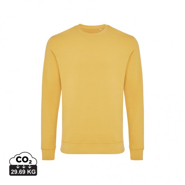 IQONIQ Zion Rundhals-Sweater aus recycelter Baumwolle, ochre yellow XXS