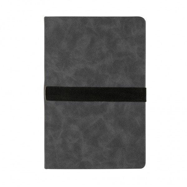 Deluxe Hardcover PU Notizbuch mit Handy- und Stiftehalter, grau
