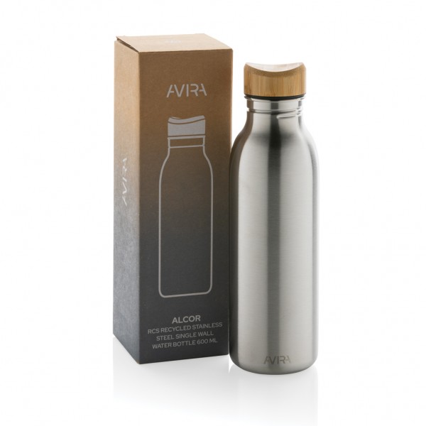 Avira Alcor 600ml Wasserflasche aus RCS rec. Stainless-Steel, silber