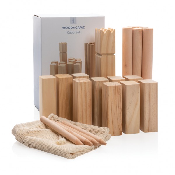Kubb Outdoor Wurfspiel aus Holz, braun