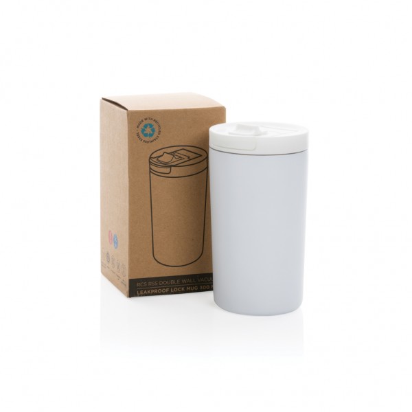Doppelwandiger Vakuum-Becher aus RCS recyceltem SS, weiß