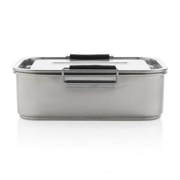 Auslaufsichere Lunchbox aus RCS recyceltem Stainless Steel, silber