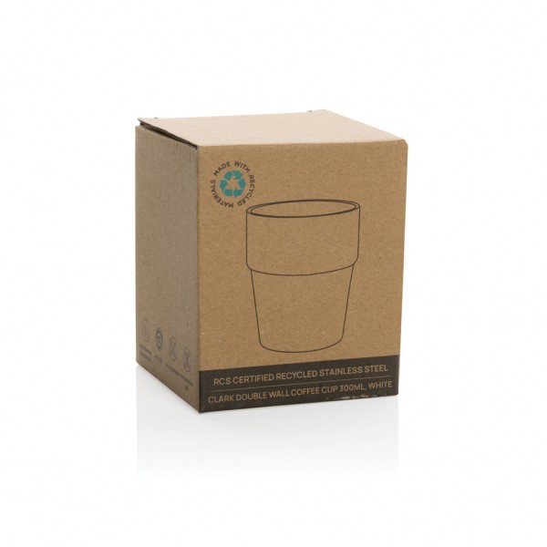 Clark Doppelwandige RCS Kaffeetasse 300ml, weiß