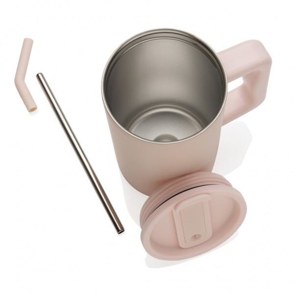 Cube Becher aus RCS recyceltem Stahl 800ml, rosa