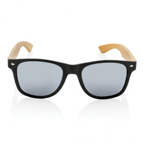 Sonnenbrille aus Bambus und RCS recyceltem Kunststoff, schwarz