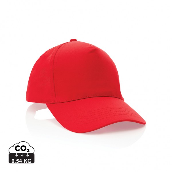 Impact 5 Panel Kappe aus 190gr rCotton mit AWARE™ Tracer, rot
