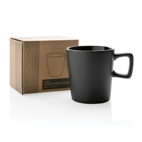 Moderne Keramik Kaffeetasse, 300ml, schwarz