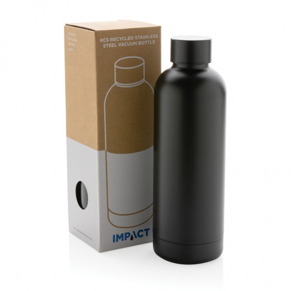 Impact Vakuumflasche aus RCS recyceltem Stainless-Steel, schwarz