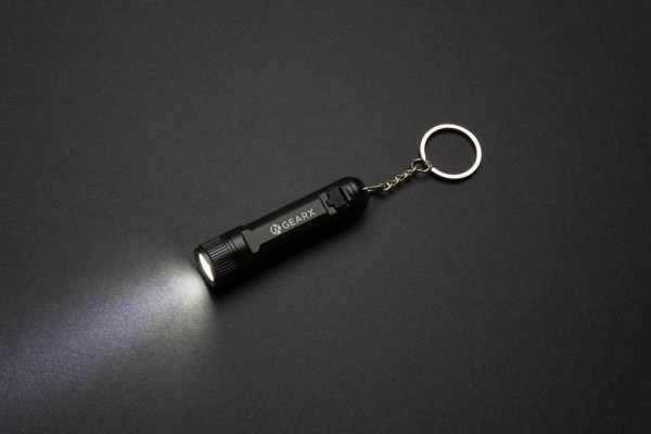 Gear X wiederaufladbare ultrahelle Key-Chain Taschenlampe, schwarz
