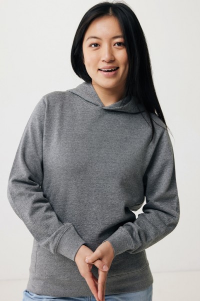 IQONIQ Yengo Hoodie mit Seitentaschen aus rec. Baumwolle, light heather anthracite L