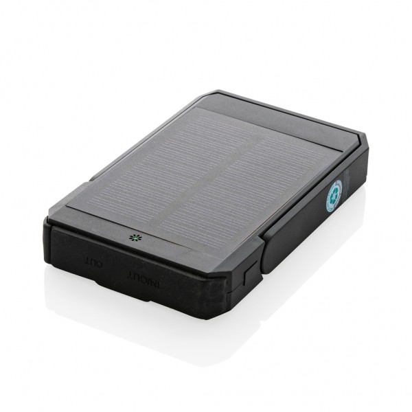 Skywave 5000mah Solar Powerbank, 10W Wireless aus rPlastik, schwarz