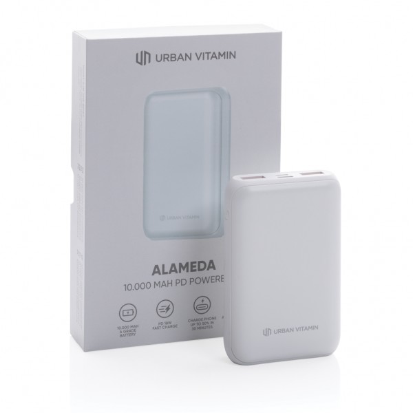 Urban Vitamin Alameda 10.000mAh 18W PD Powerbank, weiß